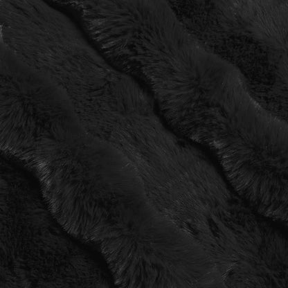 vidaXL Anti-Slip Faux Rabbit Fur Blanket Olite 4 pcs Black Polyester