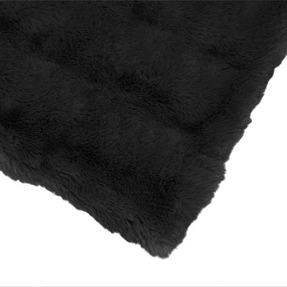 vidaXL Anti-Slip Faux Rabbit Fur Blanket Olite 4 pcs Black Polyester