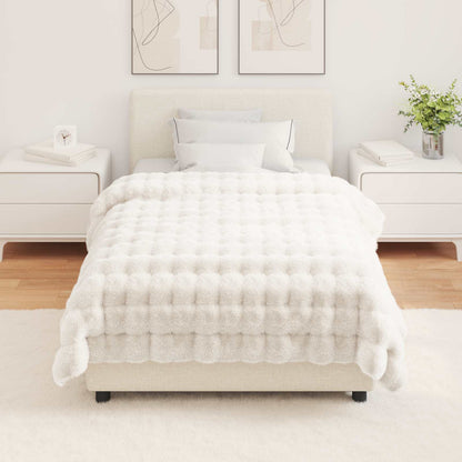 vidaXL Anti-Slip Faux Rabbit Fur Blanket Olite White 130 x 150 cm