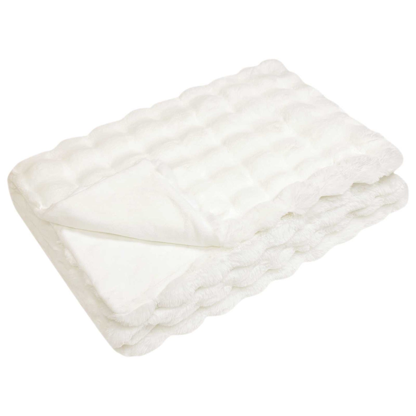 vidaXL Anti-Slip Faux Rabbit Fur Blanket Olite White 240 x 270 cm