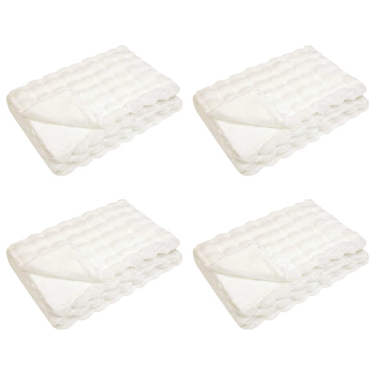 vidaXL Faux Rabbit Fur Blanket 4 pcs White 130 x 150 cm Polyester