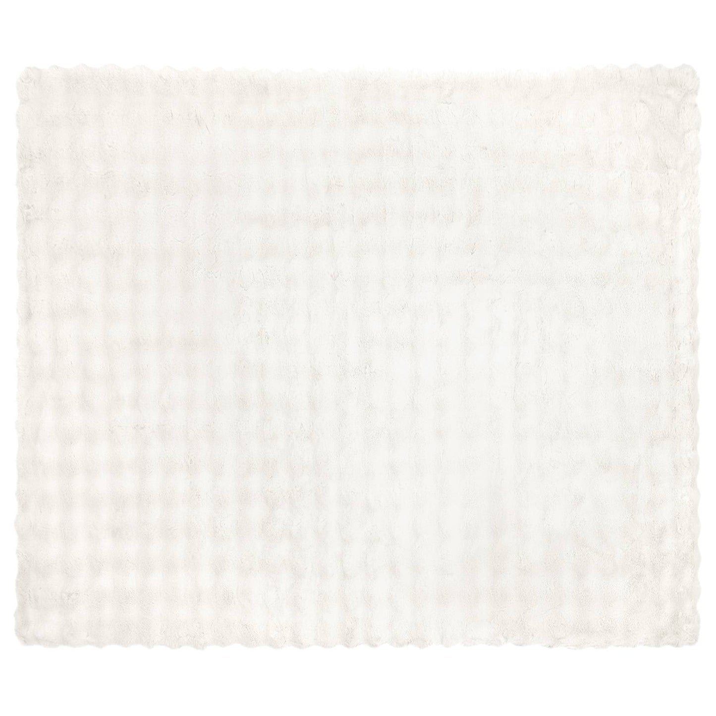 vidaXL Faux Rabbit Fur Blanket 4 pcs White 130 x 150 cm Polyester