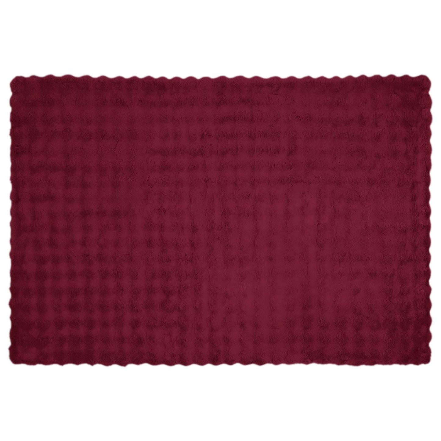 vidaXL Anti-Slip Faux Rabbit Fur Blanket Olite Bordeaux Red Polyester