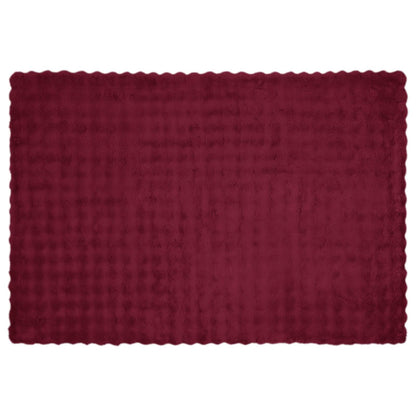 vidaXL Anti-Slip Faux Rabbit Fur Blanket Olite Bordeaux Red Polyester