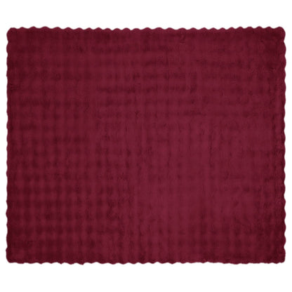 vidaXL Anti-Slip Faux Rabbit Fur Blanket Olite Bordeaux Red Polyester