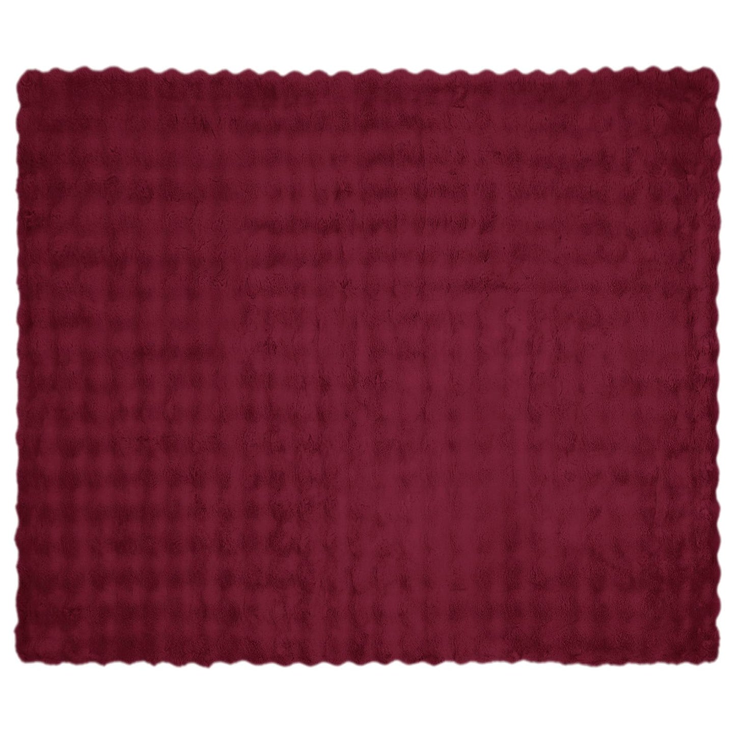 vidaXL Anti-Slip Faux Rabbit Fur Blanket Olite Bordeaux Red Polyester