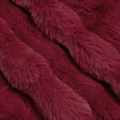 vidaXL Faux Rabbit Fur Blanket 4 pcs Bordeaux Red 220 x 240 cm