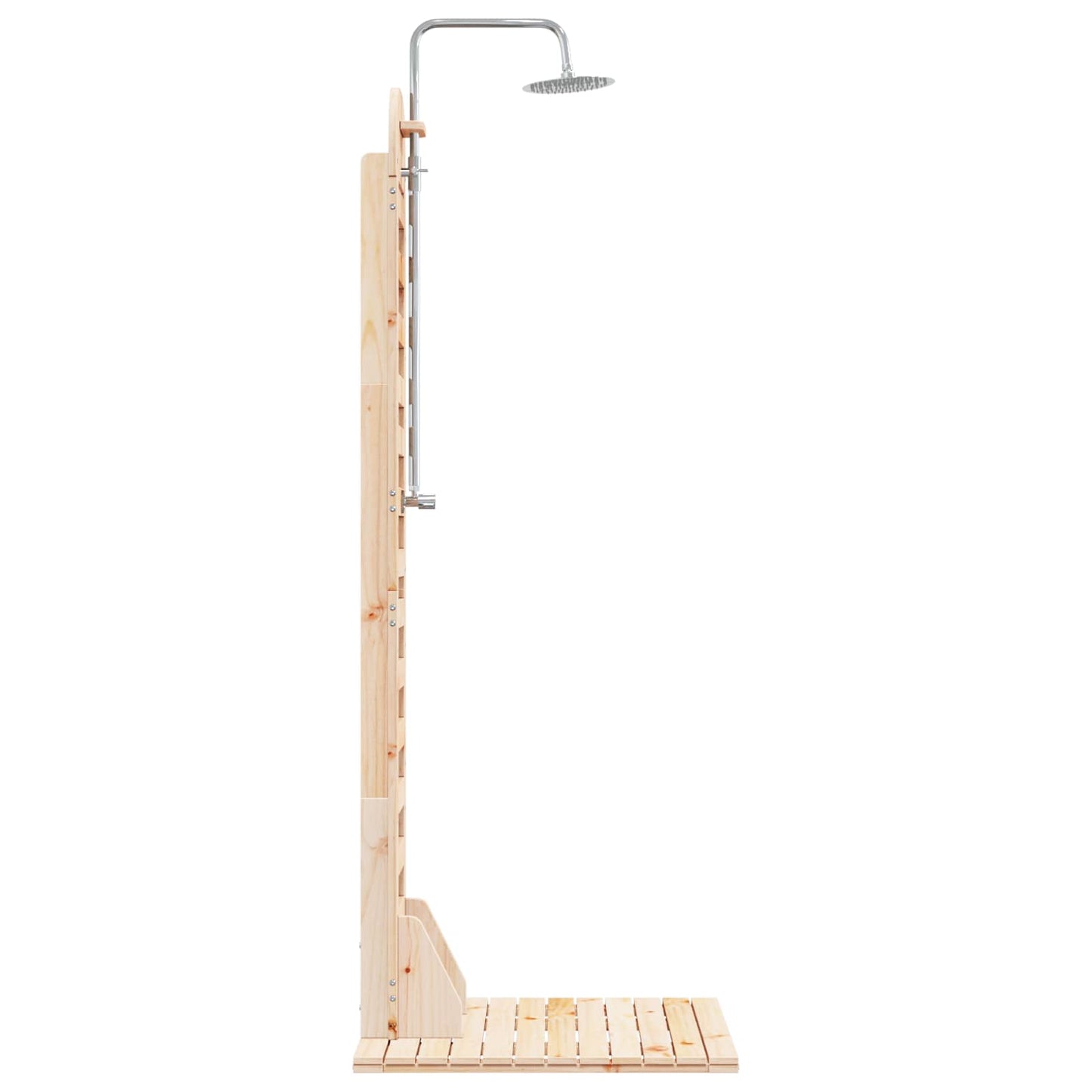 vidaXL Outdoor Shower 223 cm Solid Pine Wood and Stainless Steel