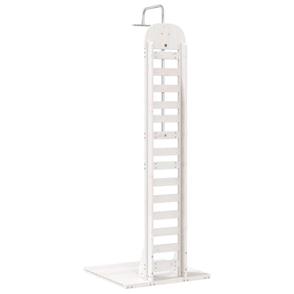 vidaXL Outdoor Shower 223 cm Solid Pine Wood and Stainless Steel White