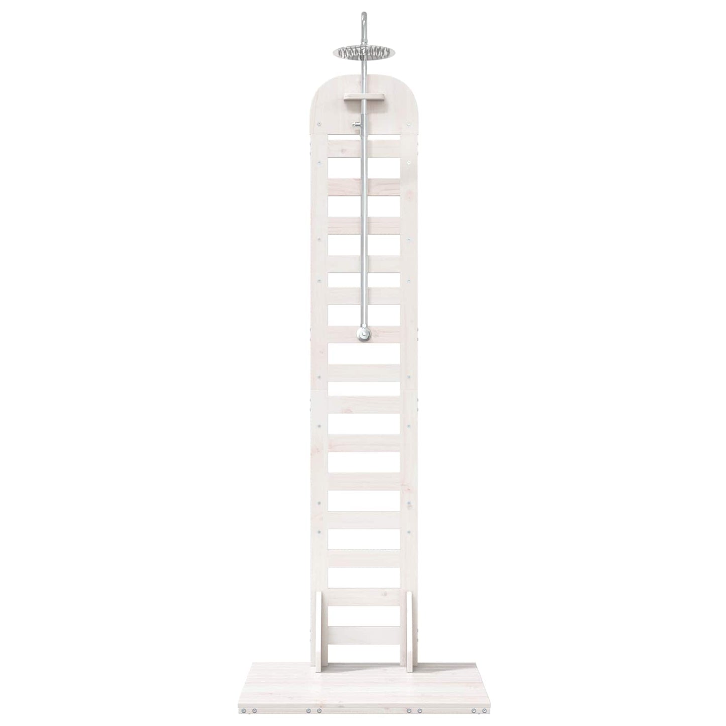 vidaXL Outdoor Shower 223 cm Solid Pine Wood and Stainless Steel White