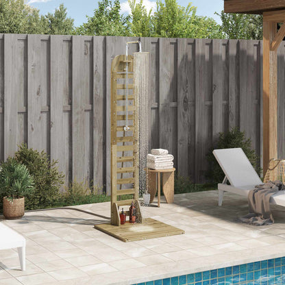 vidaXL Outdoor Shower 223 cm Impregnated Pine Wood and Stainless Steel