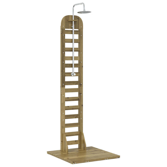 vidaXL Outdoor Shower 223 cm Impregnated Pine Wood and Stainless Steel