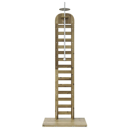 vidaXL Outdoor Shower 223 cm Impregnated Pine Wood and Stainless Steel