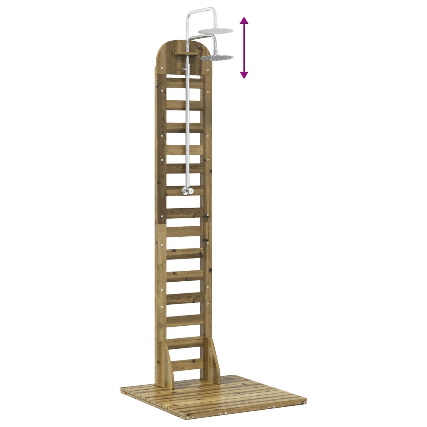 vidaXL Outdoor Shower 223 cm Impregnated Pine Wood and Stainless Steel