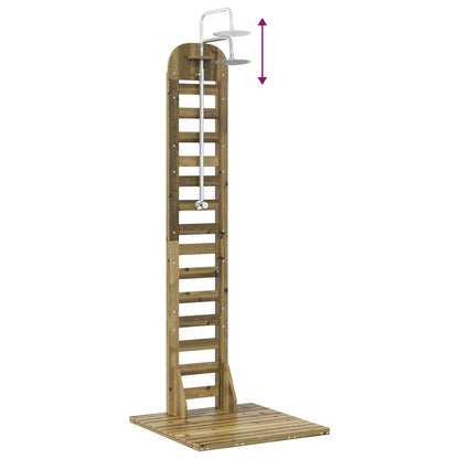 vidaXL Outdoor Shower 223 cm Impregnated Pine Wood and Stainless Steel