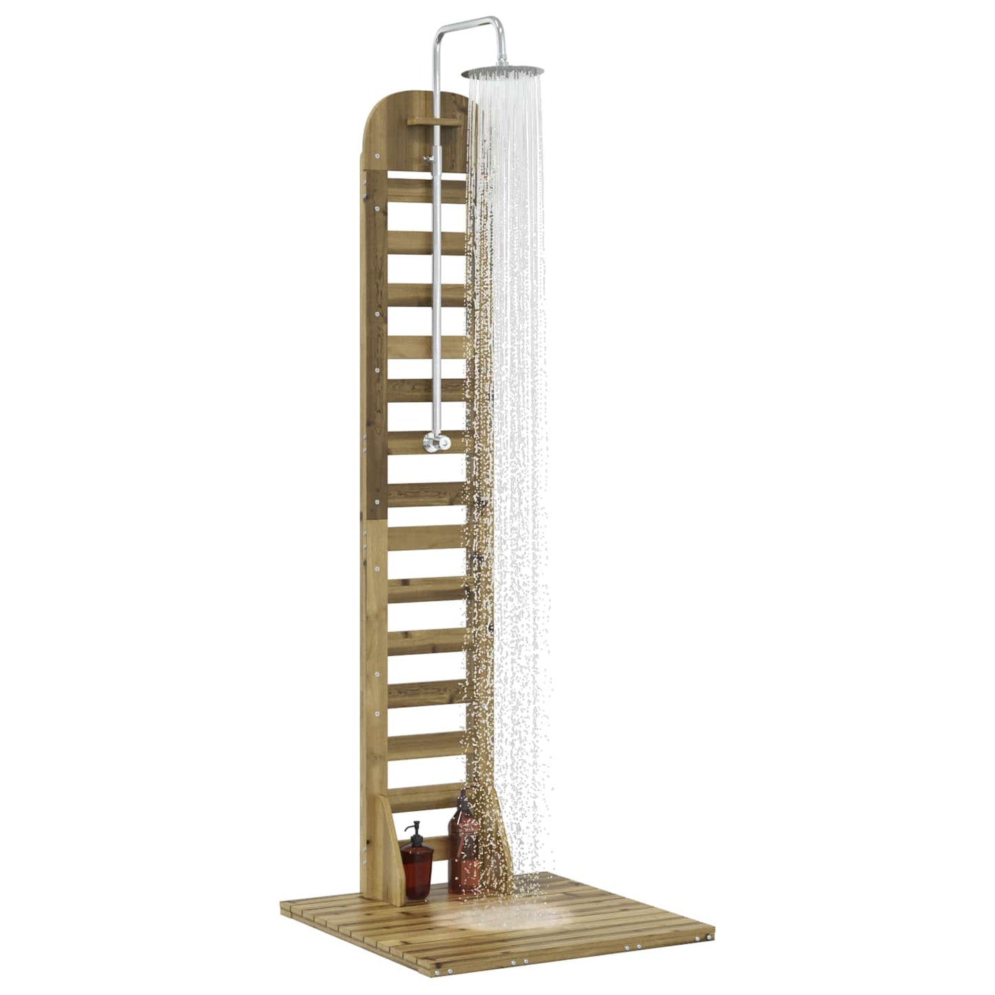 vidaXL Outdoor Shower 223 cm Impregnated Pine Wood and Stainless Steel