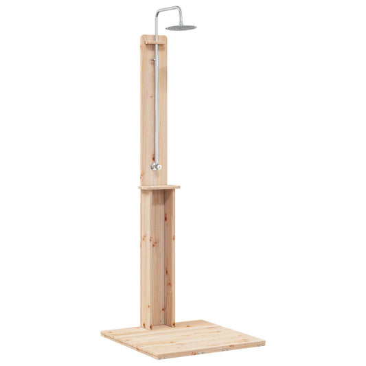 vidaXL Outdoor Shower Natural 75 x 76 x 217 cm Solid Pine Wood