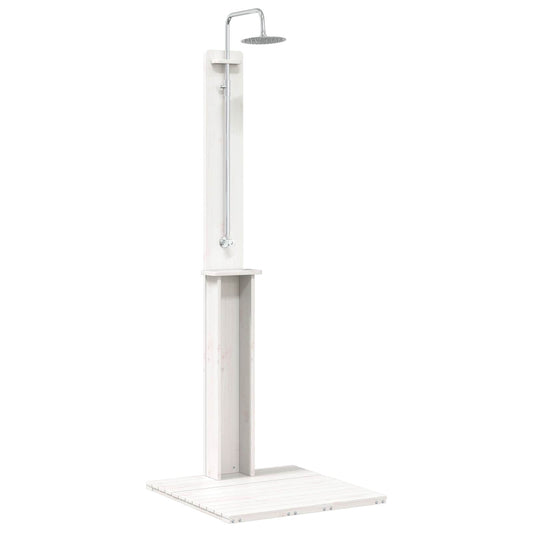 vidaXL Outdoor Shower White 75 x 76 x 217 cm Solid Pine Wood