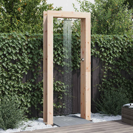 vidaXL Outdoor Shower 226 cm Solid Pine Wood and Stainless Steel