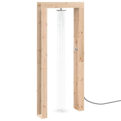 vidaXL Outdoor Shower 226 cm Solid Pine Wood and Stainless Steel