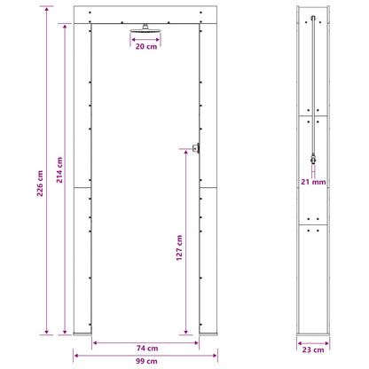 vidaXL Outdoor Shower 226 cm Solid Pine Wood and Stainless Steel