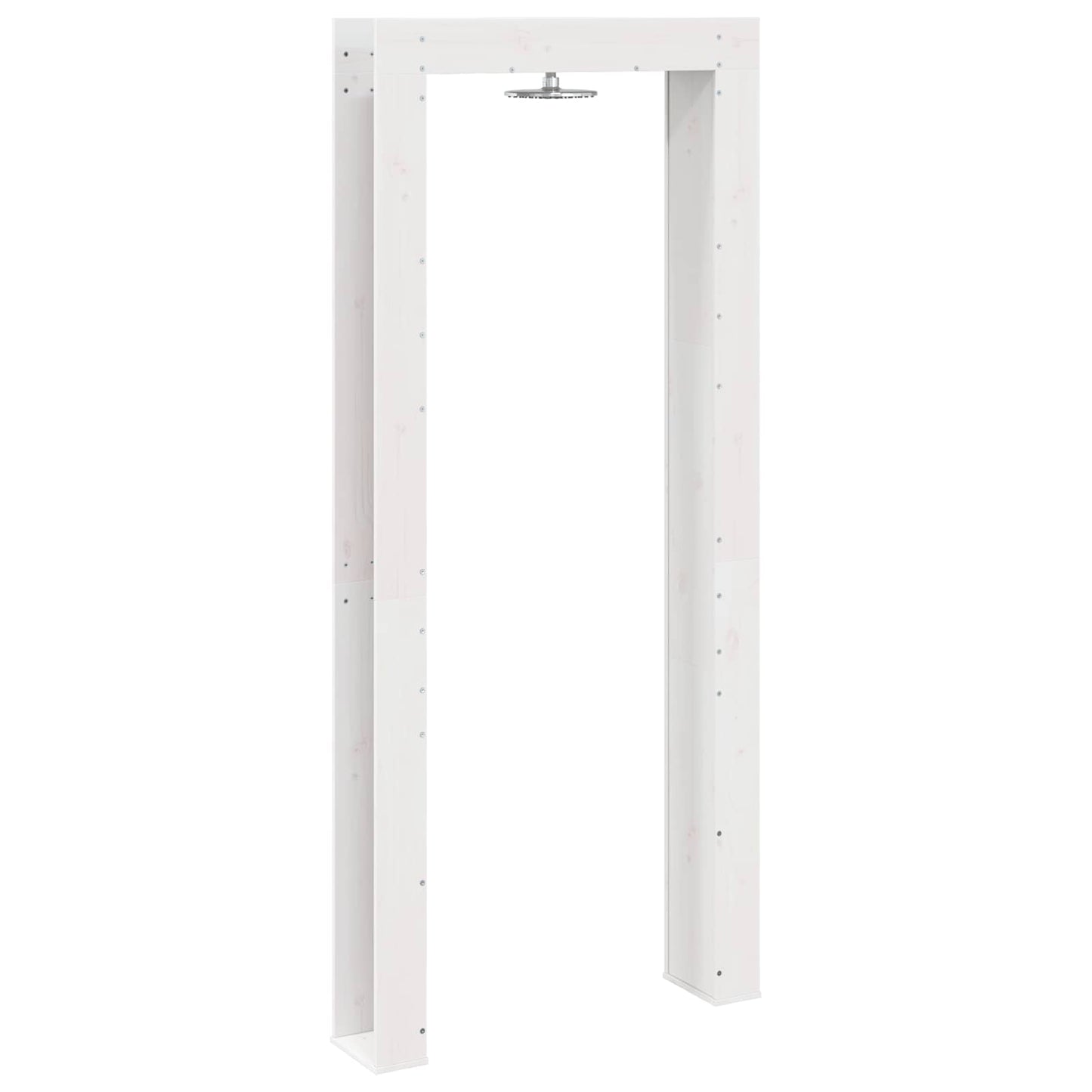 vidaXL Outdoor Shower 226 cm Solid Pine Wood and Stainless Steel White