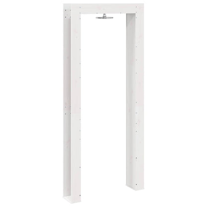 vidaXL Outdoor Shower 226 cm Solid Pine Wood and Stainless Steel White