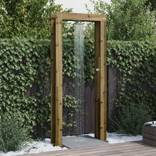 vidaXL Outdoor Shower 226 cm Impregnated Pine Wood and Stainless Steel