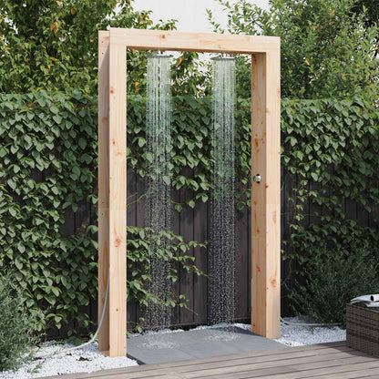 vidaXL Outdoor Shower 226 cm Solid Pine Wood and Stainless Steel