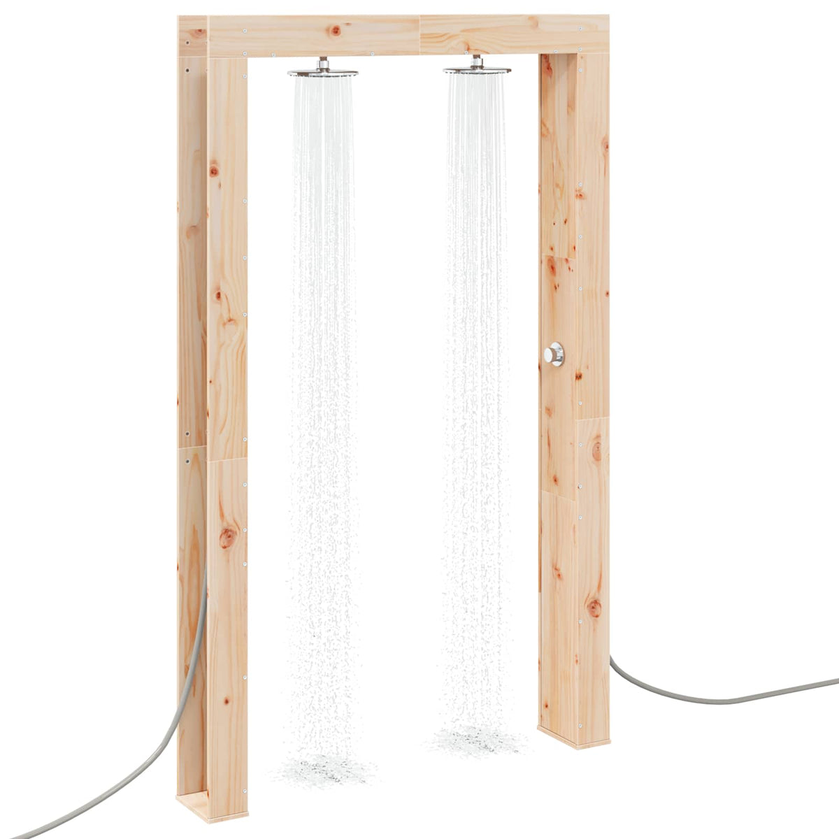 vidaXL Outdoor Shower 226 cm Solid Pine Wood and Stainless Steel