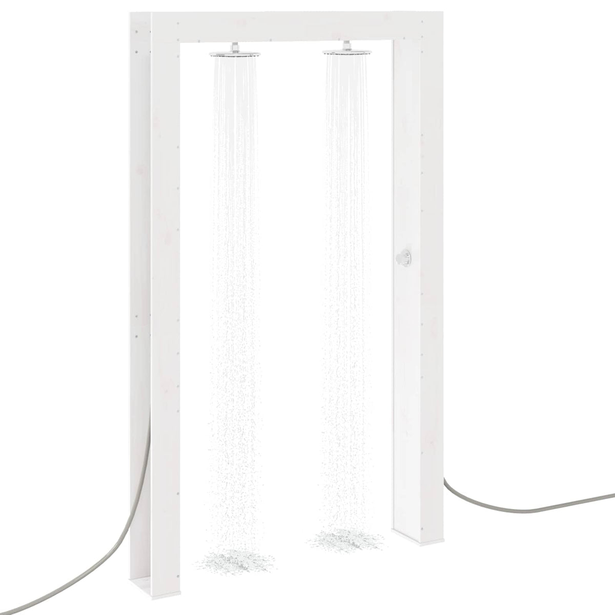 vidaXL Outdoor Shower 226 cm Solid Pine Wood and Stainless Steel White