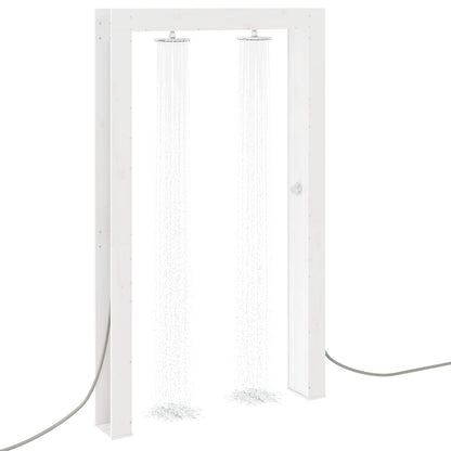 vidaXL Outdoor Shower 226 cm Solid Pine Wood and Stainless Steel White