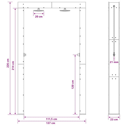 vidaXL Outdoor Shower 226 cm Solid Douglas Wood and Stainless Steel