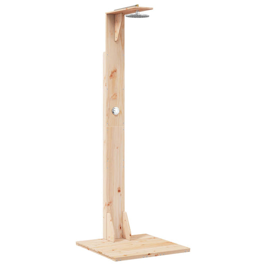vidaXL Outdoor Shower 214.5 cm Solid Pine Wood and Stainless Steel