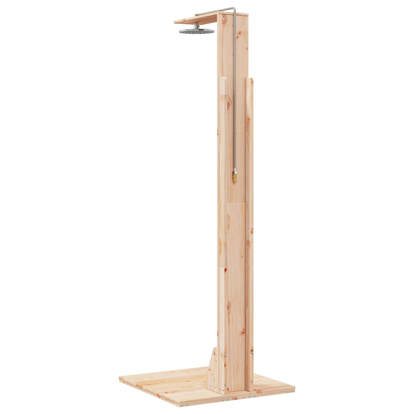 vidaXL Outdoor Shower 214.5 cm Solid Pine Wood and Stainless Steel