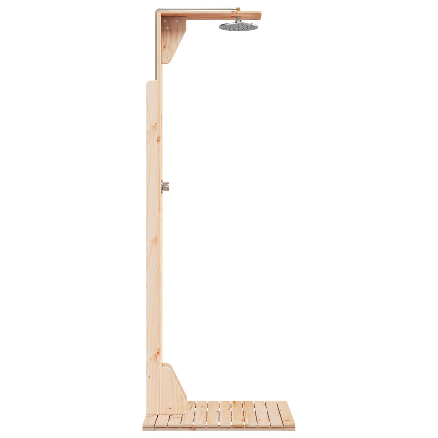 vidaXL Outdoor Shower 214.5 cm Solid Pine Wood and Stainless Steel