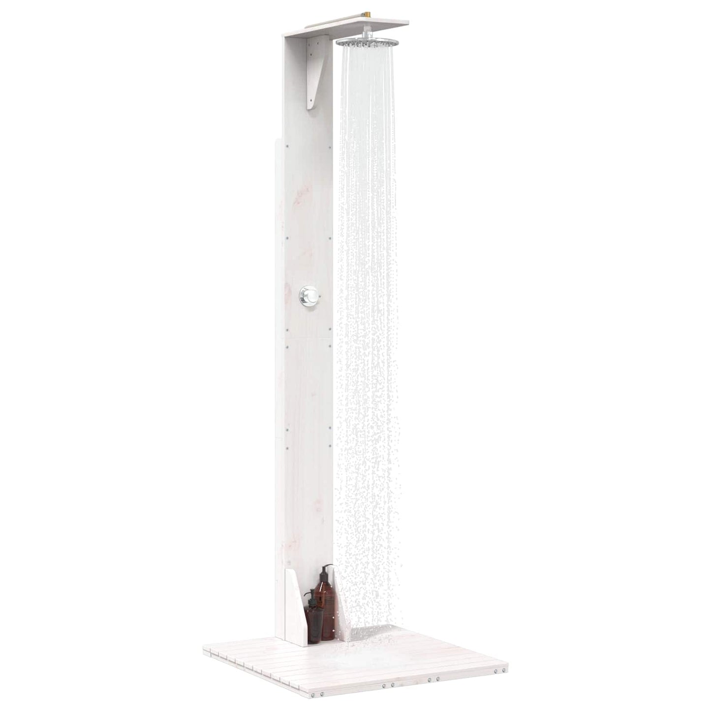 vidaXL Outdoor Shower 214.5 cm Solid Pine Wood and Stainless Steel