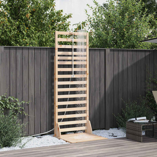 vidaXL Outdoor Shower 225 cm Solid Pine Wood and Stainless Steel