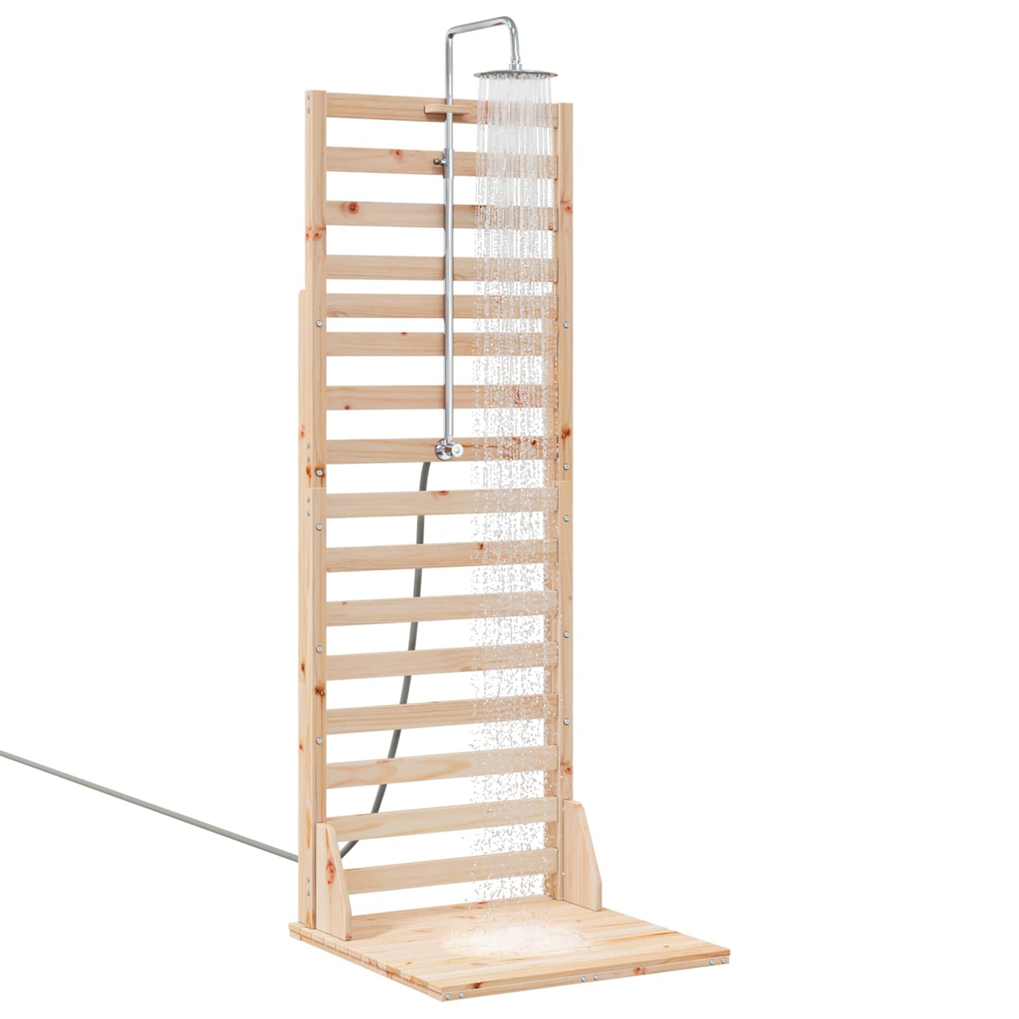 vidaXL Outdoor Shower 225 cm Solid Pine Wood and Stainless Steel