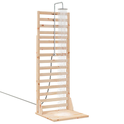 vidaXL Outdoor Shower 225 cm Solid Pine Wood and Stainless Steel