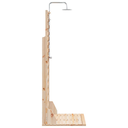 vidaXL Outdoor Shower 225 cm Solid Pine Wood and Stainless Steel