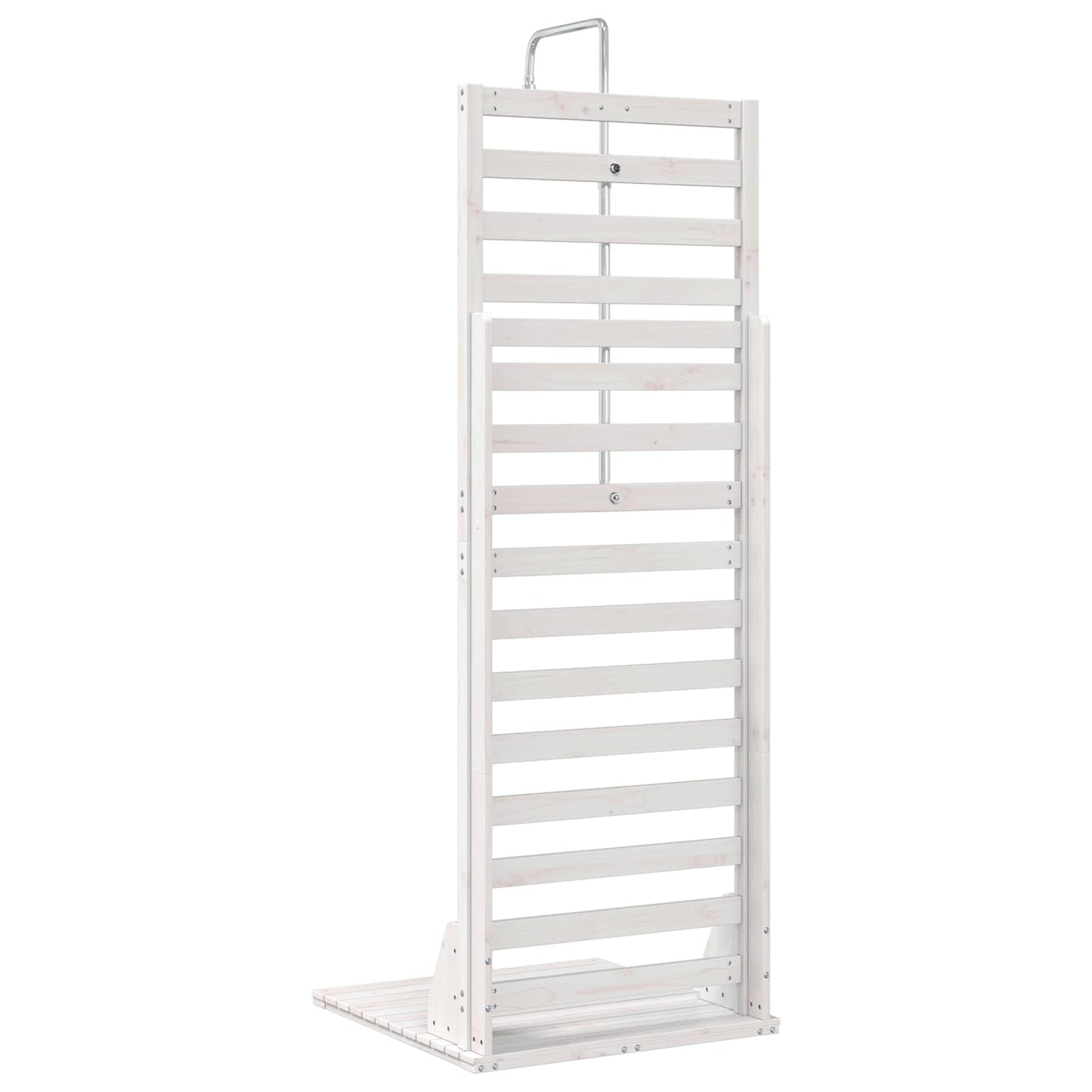 vidaXL Outdoor Shower 225 cm Solid Pine Wood and Stainless Steel White