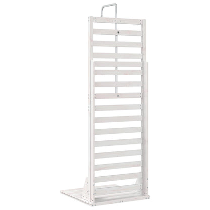 vidaXL Outdoor Shower 225 cm Solid Pine Wood and Stainless Steel White