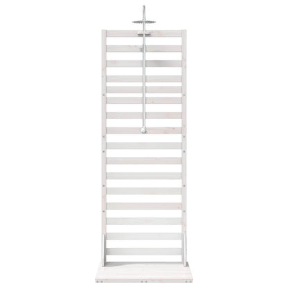 vidaXL Outdoor Shower 225 cm Solid Pine Wood and Stainless Steel White