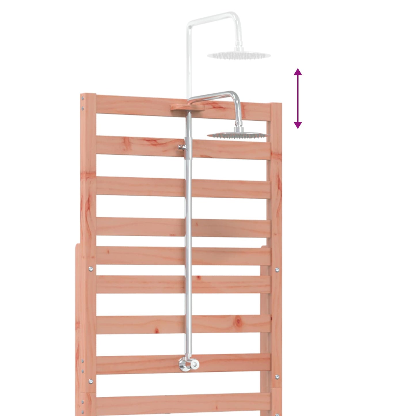 vidaXL Outdoor Shower 225 cm Solid Douglas Wood and Stainless Steel