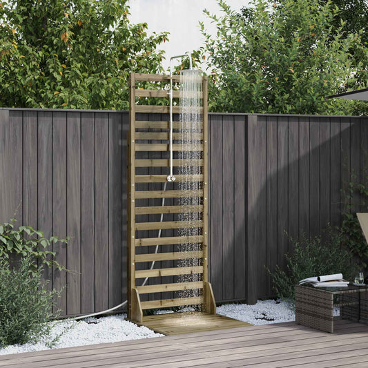 vidaXL Outdoor Shower 225 cm Impregnated Pine Wood and Stainless Steel