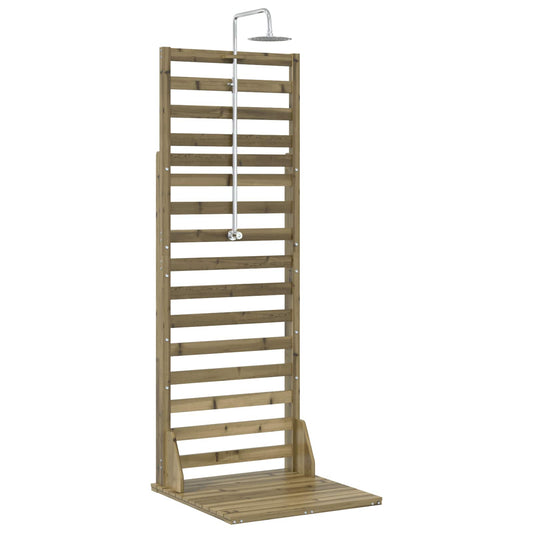 vidaXL Outdoor Shower 225 cm Impregnated Pine Wood and Stainless Steel