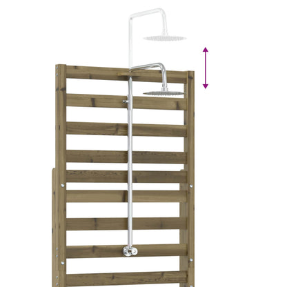 vidaXL Outdoor Shower 225 cm Impregnated Pine Wood and Stainless Steel
