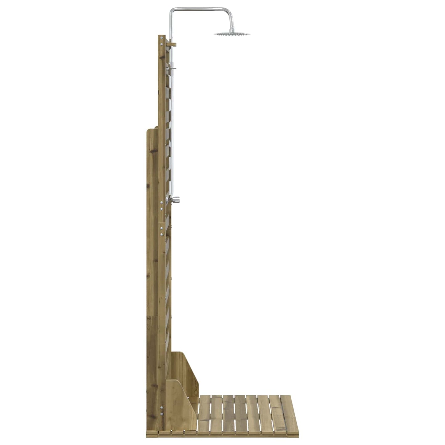 vidaXL Outdoor Shower 225 cm Impregnated Pine Wood and Stainless Steel