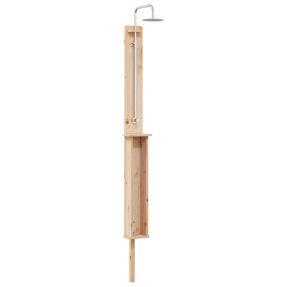 vidaXL Outdoor Shower 246 cm Solid Pine Wood and Stainless Steel